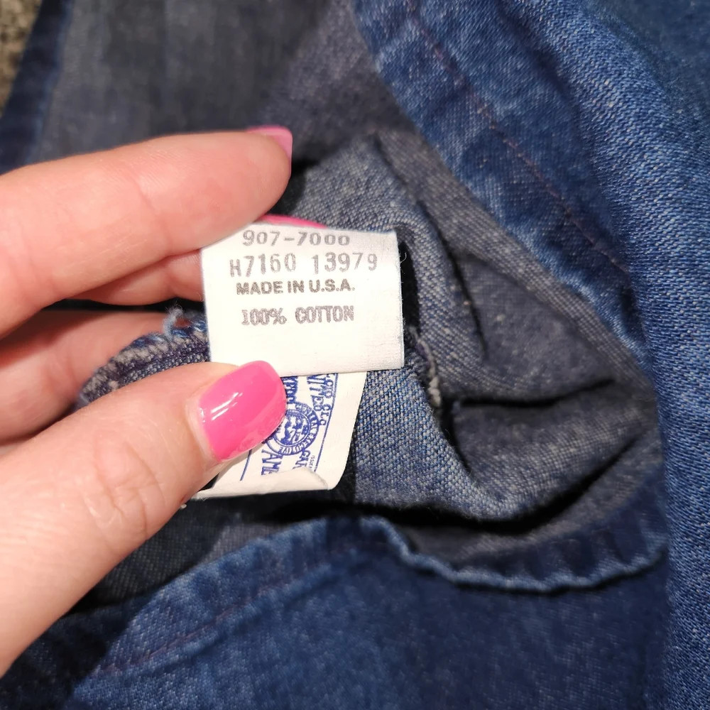 oshkosh b'gosh Vintage Denim dress, Little Girl Size 4,Back Bow Pink Label Katie